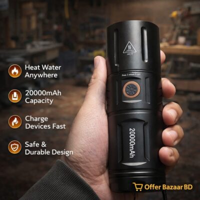 Powerful Telescopic Zoom LED Flashlight with Power Bank – 1500 Lumens